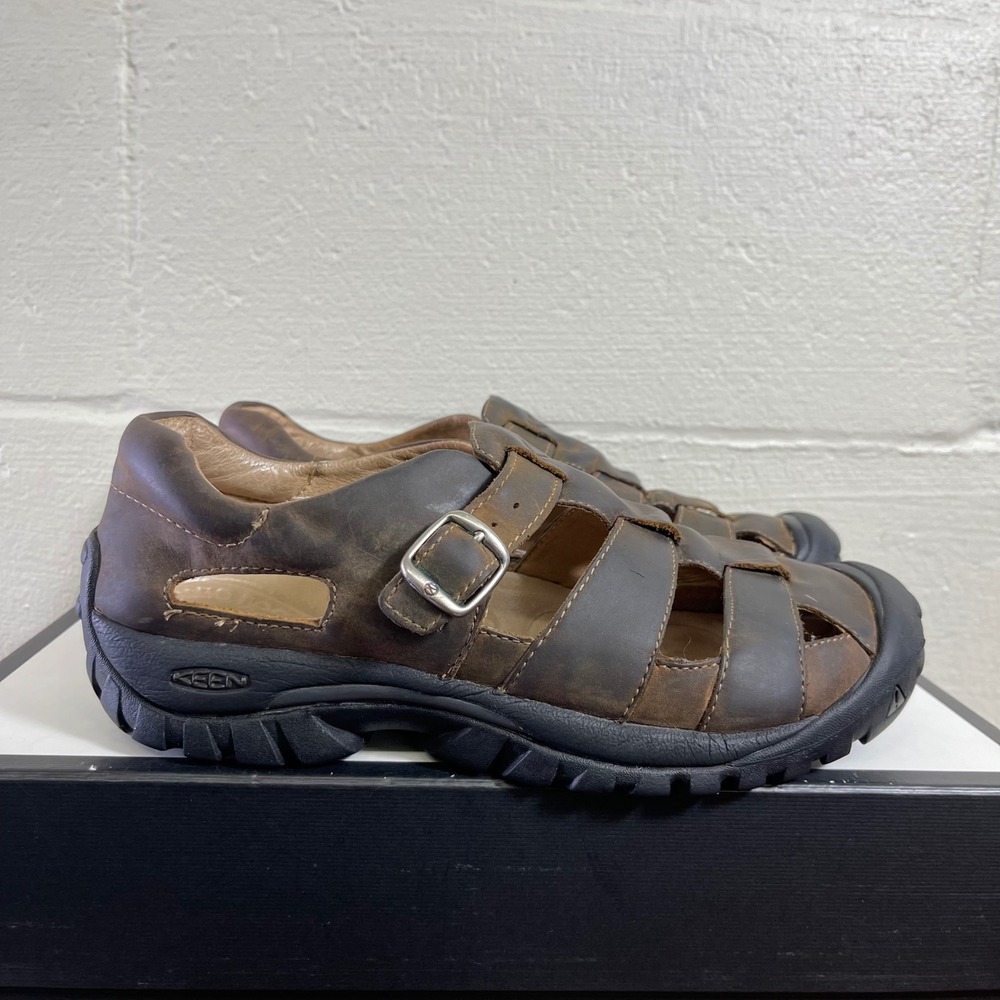 Keen Fisherman Sandals Brown Leather Closed Toe Buckle Women's 10 US/7.5 UK